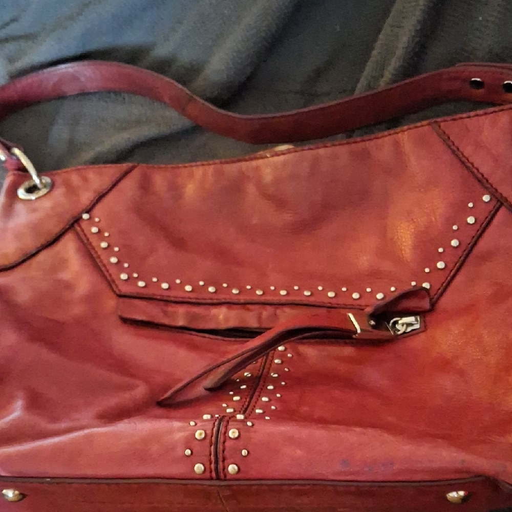Elegant Red Leather Handbag